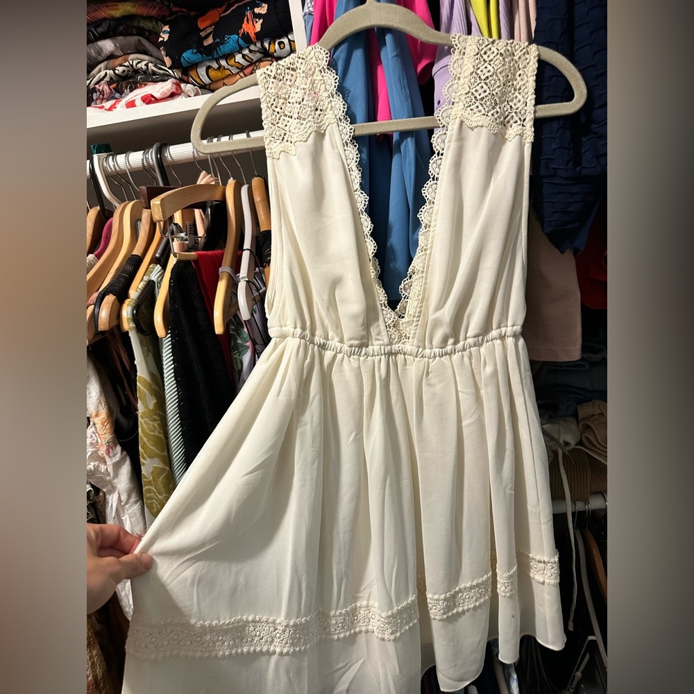 Cream boho top/dress size medium